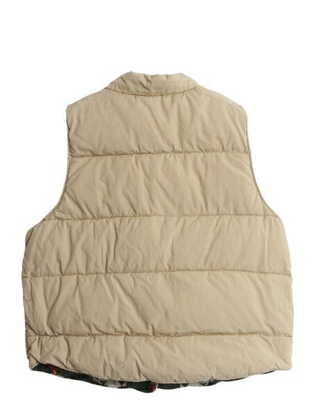 デニム&サプライ ラルフローレン リバーシブル 中綿 ベスト レディース L / ポロ コットン ポプリン ネイティブ 総柄 無地 前開き 重ね着