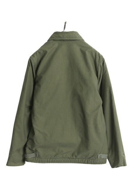 80s 米軍実物 USN ネイビー A-2 デッキ ジャケット メンズ S / 71年製 ヴィンテージ NAVY ミリタリー 軍物 裏ボア ライナー付き ブルゾン