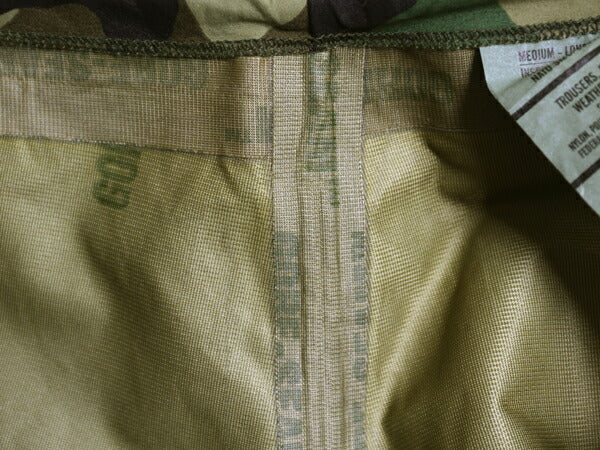 デッドストック 90s 米軍実物 US ARMY ウッドランド カモ オーバー パンツ MEDIUM LONG 新品 ECWCS ゴアテックス ミリタリー ナイロン 迷彩
