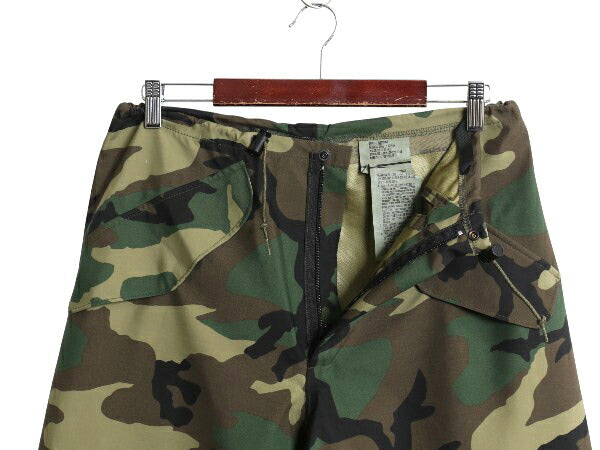 デッドストック 00s 米軍実物 US ARMY ウッドランド カモ オーバー パンツ SMALL REGULAR / ECWCS ゴアテックス ミリタリー ナイロン 迷彩