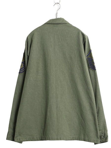 80s 米軍実物 US AIR FORCE ユーティリティ シャツ メンズ M 程 87年製 ヴィンテージ ミリタリー アーミー 軍物 OG507 フルパッチ オリーブ