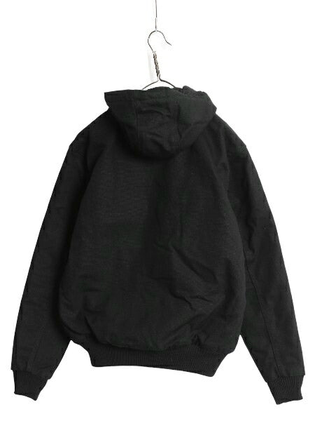 US企画 カーハート アクティブ ジャケット メンズ S / ワーク ダック パーカー ジャンパー 中綿 キルティング ライナー フルジップ 企業 黒