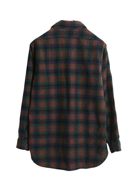 70s USA製 ペンドルトン チェック 長袖 ウール シャツ メンズ M ヴィンテージ 長袖シャツ ポケット付き マルチカラー トラッド カジュアル