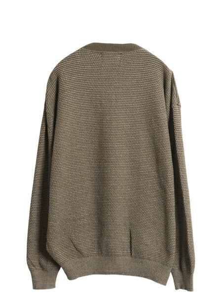 00s USA製 ウールリッチ ヘンリーネック コットン ニット セーター メンズ XL 古着 オールド バーズアイ 大きいサイズ ツートン 無地 薄手