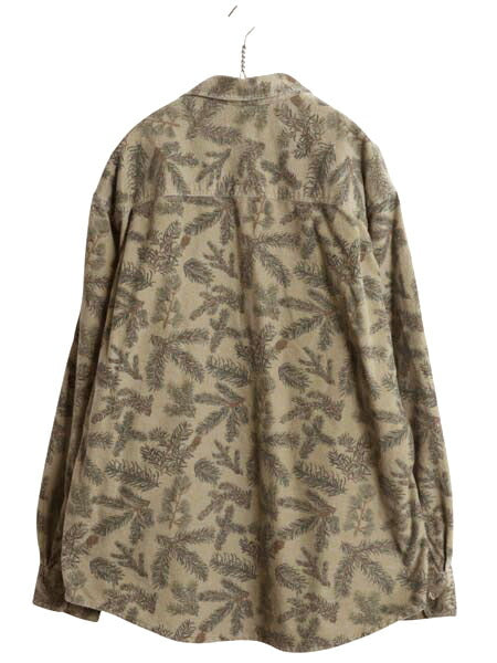 90s USA製 エディーバウアー 総柄 プリント フランネル シャツ メンズ XL / 古着 黒タグ ヘビーウェイト ネルシャツ シャモア 大きいサイズ