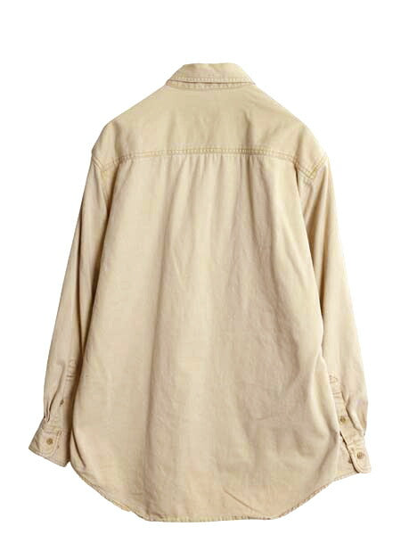 90s オールド ギャップ 長袖 ボタンダウン シャツ メンズ M 紺タグ コットン キャンバス ヘビーウェイト 長袖シャツ 無地 デカタグ カーキ