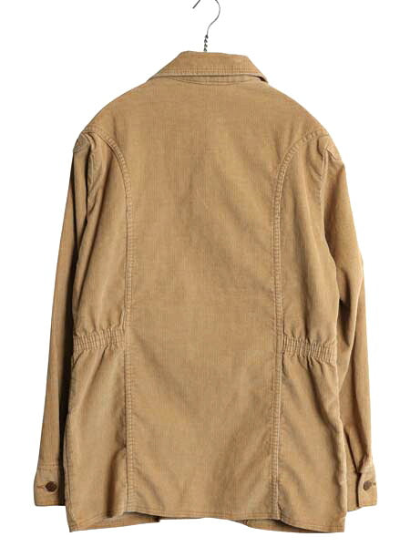 70s USA製 ラングラー 細畝 コーデュロイ ブッシュ ジャケット M メンズ S 程 古着 ヴィンテージ サファリ コート ブルゾン ボックス 無地