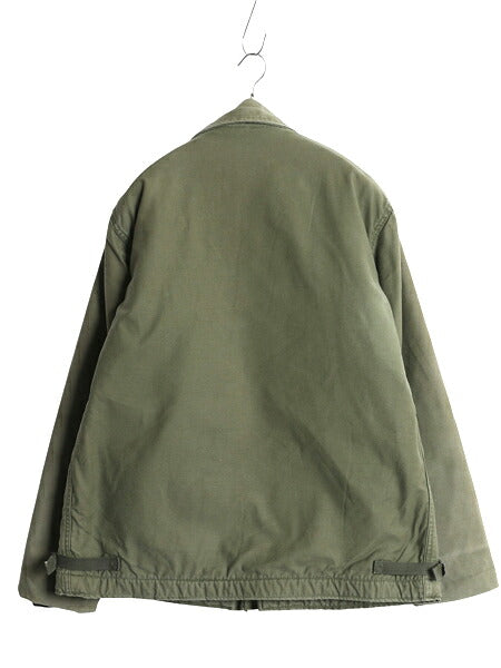 60s 米軍実物 USN ネイビー A-2 デッキ ジャケット メンズ L / 68年製 ヴィンテージ ミリタリー 軍物 裏ボア ライナー付き ブルゾン カーキ