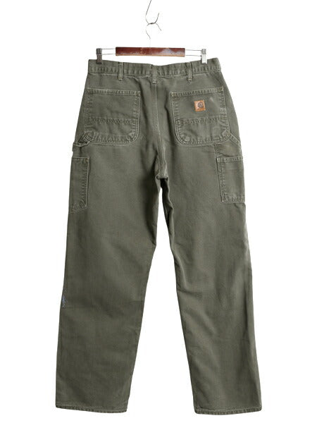 US企画 カーハート ウォッシュド ダック ペインター パンツ メンズ 34 34 / ワーク ストレート ヘビーウェイト ボトムス MOS モス グリーン
