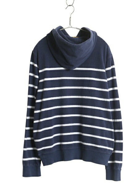 ポロベア ポロ ラルフローレン ボーダー 鹿の子 フード パーカー レディース M / プリント プルオーバー マリン トップス カットソー 薄手