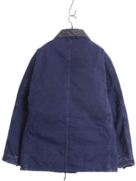 US企画 90s カーハート トラディショナル コート メンズ M 程/ オールド ダック ジャケット 中綿 キルティング ライナー ハーフ コート 紺