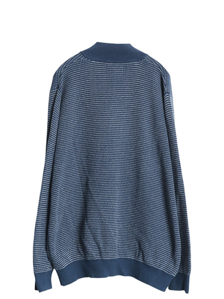 エルエルビーン ヘンリーネック バーズアイ ニット セーター メンズ XL コットン カシミヤ プルオーバー 大きいサイズ ツートン 総柄 薄手