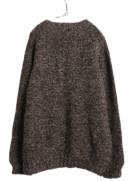 スコットランド製 フィルソン ヘリテージ 3ゲージ ウール セーター メンズ L / ローゲージ ニット シンプル きれいめ 無地 杢茶 アウトドア