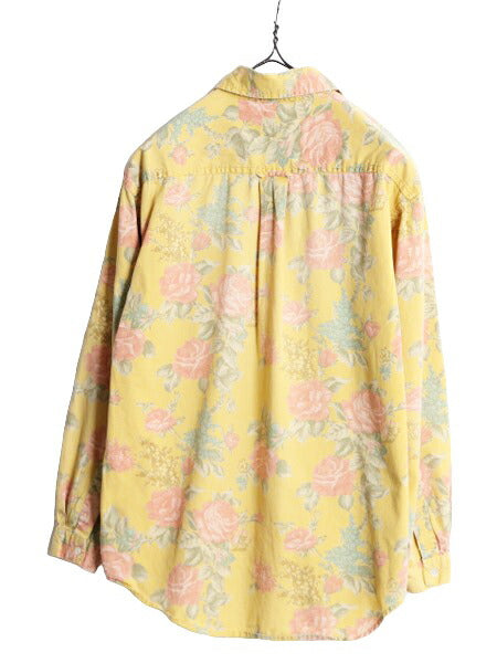 90s OLD GAP 花柄 長袖 シャツ レディース S / 90年代 オールド ギャップ 旧タグ コットン ブラウス 総柄 マルチカラー 長袖シャツ 紺タグ