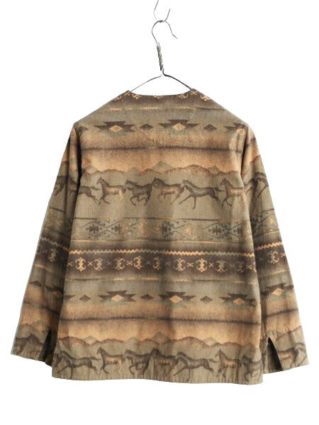 カベラス ネイティブ 総柄 シャモア クロス レースアップ 長袖 シャツ レディース S / アウトドア Cabelas ヘビー フランネル プルオーバー