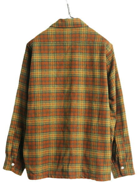 70s ウールリッチ チェック ウール シャツ メンズ M / 古着 70年代 ヴィンテージ Woolrich 白タグ ポケット付き マルチカラー 長袖シャツ