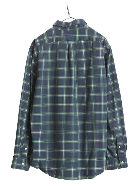 ラルフローレン チェック 長袖 ボタンダウン シャツ メンズ XL 古着 ポロ コットン 長袖シャツ ワンポイント ポニー刺繍 薄手 大きいサイズ
