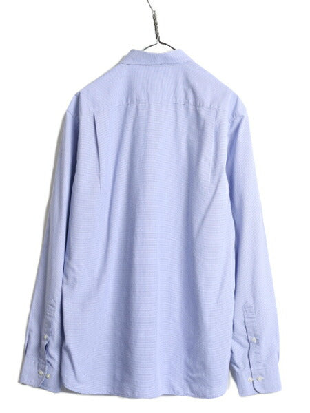 ブルックスブラザーズ 長袖 シャツ メンズ L 古着 BROOKS BROTHERS Red Fleece ドレス ワイシャツ ドット 水玉 織柄 コットン ビジネス 青