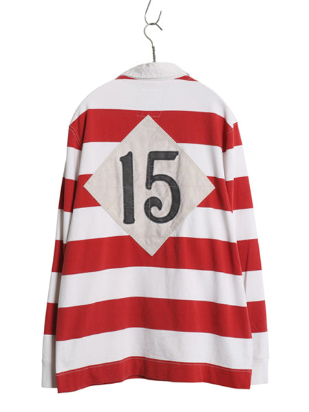 ラグビー ラルフローレン ボーダー 長袖 ラガーシャツ メンズ L / ポロ ラグビー 長袖シャツ ポロシャツ カットソー ツートン ナンバリング