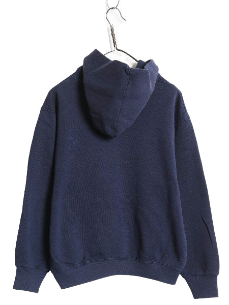 90s USA製 フルーツオブザルーム 無地 スウェット フード パーカー メンズ レディース М / オールド プルオーバー トレーナー ブランク 紺