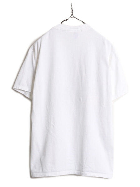 80s 90s USA製 メッセージ イラスト プリント 半袖 Tシャツ メンズ L 80年代 90年代 オールド ヴィンテージ 半袖Tシャツ ヘビーウェイト 白