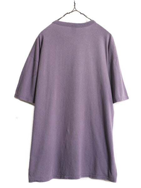 80s 90s ラッセル 無地 半袖 Tシャツ メンズ L 古着 80年代 90年代 ヴィンテージ オールド RUSSELL ヘビーウェイト クルーネック パープル