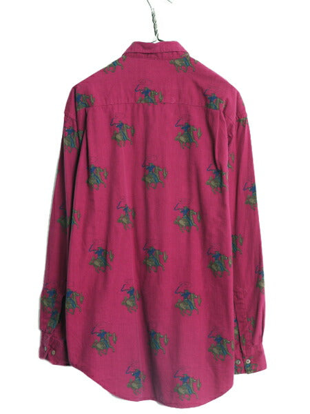 90s OLD GAP 総柄 長袖 シャツ メンズ M / 90年代 オールド ギャップ コットン マルチカラー カウボーイ ウエスタン 総柄シャツ パープル