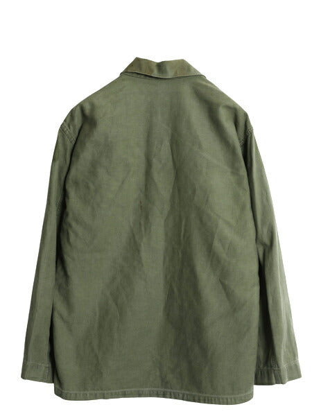 50s 米軍実物 US ARMY コットン サテン ユーティリティ シャツ メンズ M 程 ヴィンテージ ミリタリー 軍物 筒袖 1st 初期 OG107 長袖シャツ