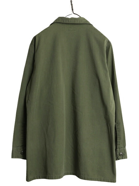 70s 米軍実物 US ARMY ユーティリティ シャツ メンズ L 程/ 古着 76年製 ヴィンテージ ミリタリー アーミー 軍物 OG507 オリーブ グリーン