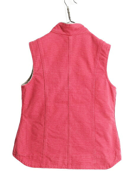 US企画 カーハート モックネック ダック ベスト レディース S ワーク 裏 ボア パイル フリース 重ね着 フルジップ 廃盤 ハイネック ピンク