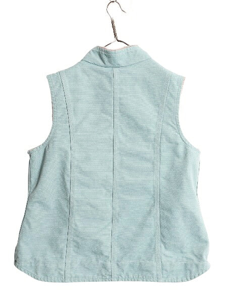 US企画 カーハート モックネック ダック ベスト レディース XL / ワーク 裏 ボア パイル フリース 重ね着 フルジップ 廃盤 ハイネック 厚手