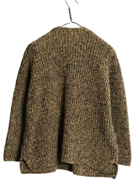 90s ローレン ラルフローレン ニット カーディガン レディース XL オールド ポロ コットン リネン セーター 前開き 重ね着 ヘビーウェイト