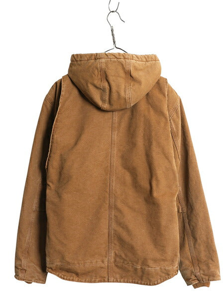 US企画 カーハート ダック シエラ ジャケット メンズ M / ワーク 裏 ボア パイル フリース フルジップ フード パーカー ブルゾン ブラウン