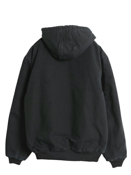 USA製 US企画 カーハート アクティブ ジャケット メンズ L / ワーク ダック パーカー 中綿 キルティング ライナー フルジップ ブルゾン 黒