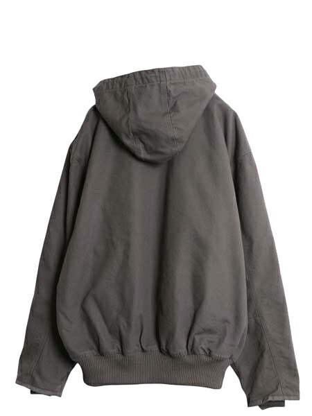 US企画 カーハート アクティブ ジャケット メンズ XXL ダック パーカー 中綿 キルティング ライナー フルジップ ブルゾン 大きいサイズ 灰