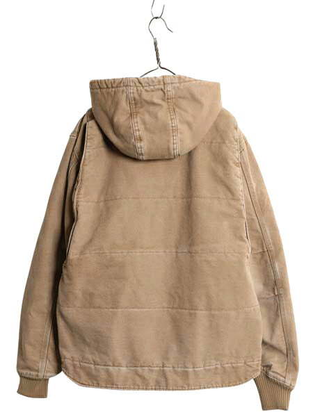 US企画 カーハート チャップマン サンドストーン ジャケット メンズ L / ダック パーカー フード 裏 フリース フルジップ ブルゾン 廃盤 茶