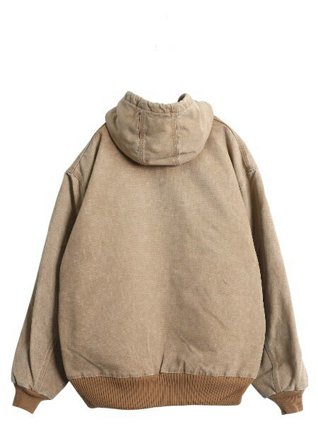 雰囲気系 US企画 カーハート アクティブ ジャケット メンズ XL / ダック フルジップ パーカー 中綿 キルティング ライナー ワーク 企業 茶