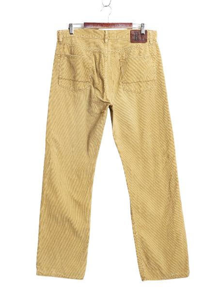 ラルフローレン 細畝 コーデュロイ パンツ メンズ 実寸 36 32 ポロ ストレート ノータック コットン スラックス 革パッチ ボトムス コーズ