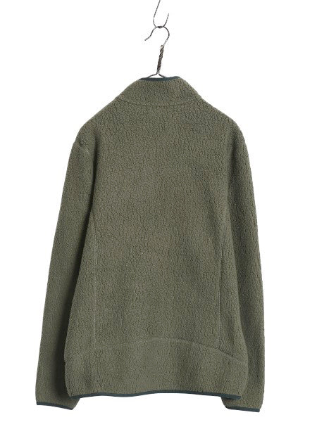 パタゴニア レトロ パイル フリース ジャケット メンズ M / 17年製 アウトドア ハーフジップ プルオーバー ジャンパー ボア 廃盤 グリーン