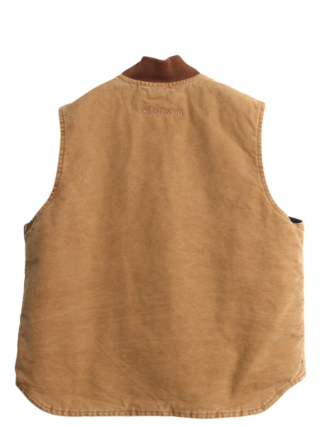 US企画 カーハート 中綿 ダック ベスト メンズ XL / フルジップ ナイロン キルティング ライナー 重ね着 前開き 廃盤 ワーク 大きいサイズ