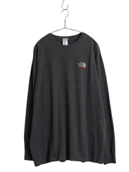 ノースフェイス 両面 プリント 長袖 Tシャツ メンズ XL / ロンT グラフィック バックプリント カットソー 大きいサイズ A5 シリーズ グレー
