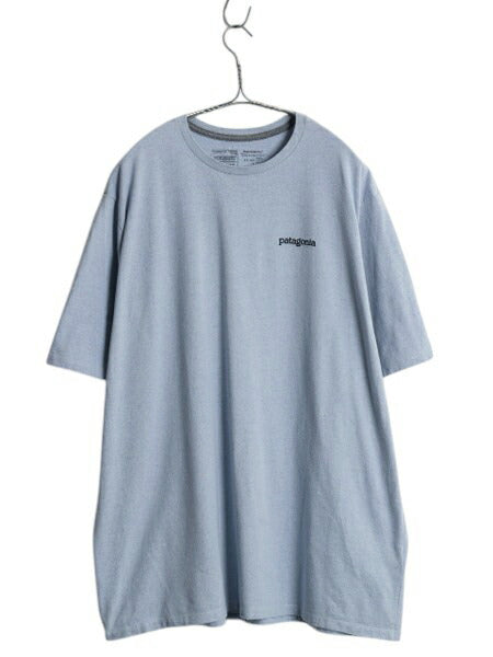 パタゴニア 両面 プリント 半袖 Tシャツ メンズ XL 22年製 アウトドア グラフィック イラスト バックプリント カットソー 大きいサイズ 青