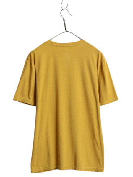 ノースフェイス プリント 半袖 Tシャツ メンズ M アウトドア プリントT ロゴT カットソー ショートスリーブ マスタード イエロー シンプル