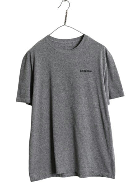 パタゴニア 両面 プリント 半袖 Tシャツ メンズ M / 19年製 アウトドア P6 ボックスロゴ バックプリント カットソー ゆったり シンプル 灰