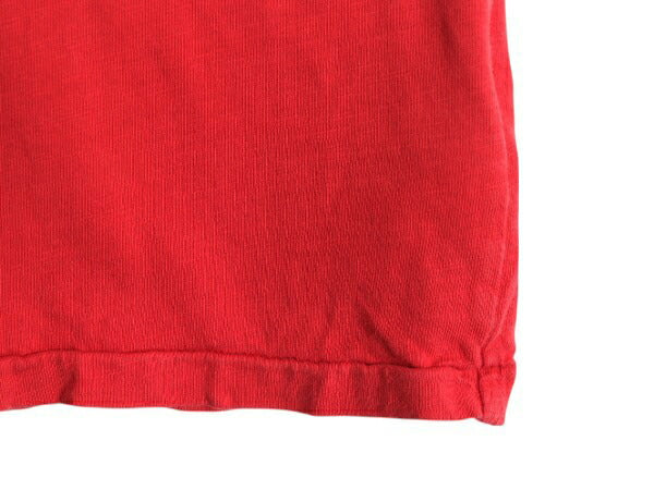 ポロ ラルフローレン 3段 フロッキー プリント 半袖 Tシャツ メンズ L ヴィンテージ モデル タイガー カットソー シングルステッチ レッド