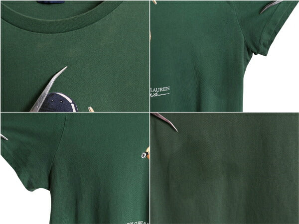 ポロベア ポロ ラルフローレン プリント 半袖 Tシャツ メンズ М / 古着 キャラクター カットソー トップス コットン シングルステッチ 緑