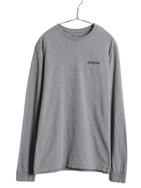 パタゴニア 両面 プリント 長袖 Tシャツ メンズ S / 古着 アウトドア ロンT ロングスリーブ グラフィック イラスト アート カットソー 灰