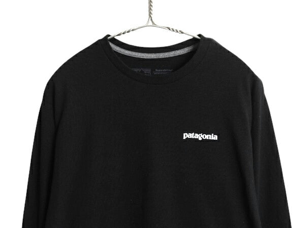 パタゴニア 両面 プリント 長袖 Tシャツ メンズ M 20年製 アウトドア ロンT ロングスリーブ カットソー ボックスロゴ P6 バックプリント 黒