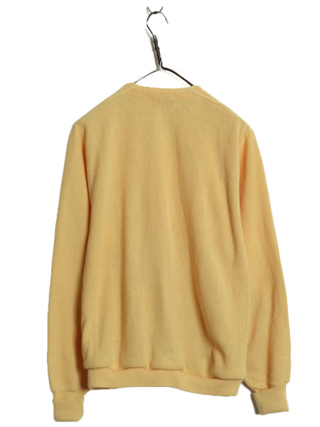 60s USA製 ラコステ アクリル ニット カーディガン メンズ レディース M 古着 ヴィンテージ 羽織り 前開き セーター ワンポイント イエロー