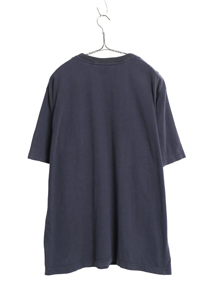 00s ナイキ スモール スウッシュ 刺繍 半袖 Tシャツ メンズ L / オールド ヘビーウェイト コットン ワンポイント カットソー シンプル 紺